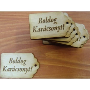 Fatábla felirat Boldog karácsonyt! scrapbook 8, 5x5, 5 cm 10db/cs