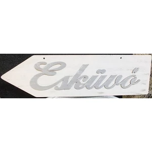 Fatábla felirat Esküvő nyíl - balra mutató 50x14cm