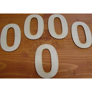 Fatábla felirat, Fa figura 0 10cm Fa szám 5db/cs