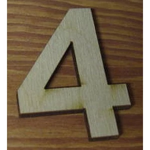 Fatábla felirat, Fa figura 4 natúr szám 5cm 10db/cs