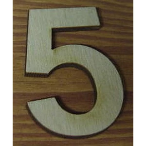 Fatábla felirat, Fa figura 5 natúr szám 5cm 10db/cs