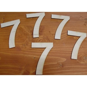 Fatábla felirat, Fa figura 7 10cm Fa szám 5db/cs