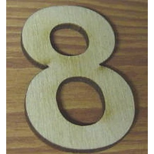 Fatábla felirat, Fa figura 8 natúr szám - 5cm 10db/cs