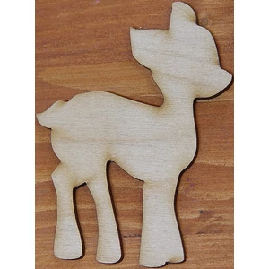 Fatábla felirat, Fa figura Bambi őzike 7, 5x10cm 5db/cs