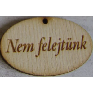 Fatábla felirat, Fa figura Nem felejtünk ovál 2, 5x4cm 10db/cs