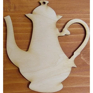 Fatábla felirat, Fa figura teáskancsó 9, 5x10cm 5db/cs