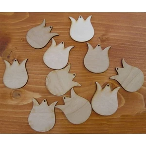 Fatábla felirat, Fa figura tulipán 5cm 10db/cs