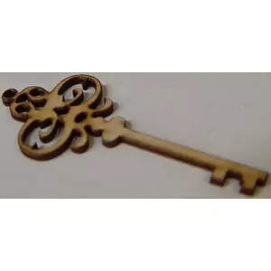 Fatábla felirat, Fa figura vintage kulcs 3, 5x8cm 5db/cs