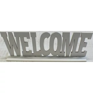 Fatábla felirat fehér WELCOME talpas 25x10cm