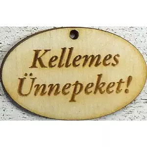 Fatábla felirat Kellemes ünnepeket! ovál 2, 5x4cm 10db/cs