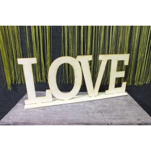 Fatábla felirat LOVE" felirat fehér, talppal 50cm