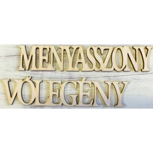 Fatábla felirat Menyasszony Vőlegény 3x14cm