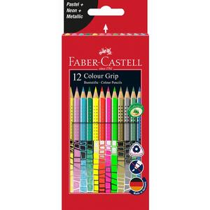 Faber-Castell színes ceruza 12db Grip pasztell, neon, metál Grip 201569