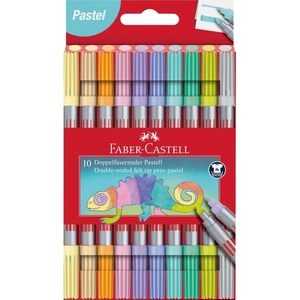 Faber-Castell filctollkészlet 10db-os, kétvégű pasztell színek 