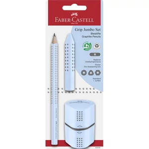 Faber-Castell grafitceruza 1db-os GRIP Jumbo (B) +trió hegyező+radír égkék BL. 2024
