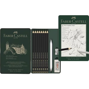 Faber-Castell grafitceruza AG készlet, 11db-os Pitt matt fém dobozban HB,2B,4B,6B,8B,10B,12B,14B