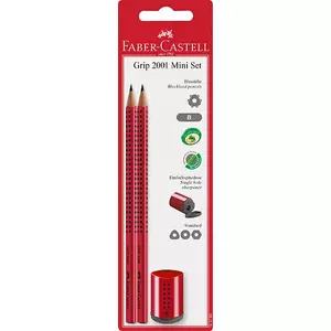 Faber-Castell grafitceruza B Grip 2001 2db grafit+hegyező kék/piros 183798