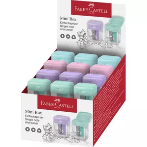 Faber-Castell hegyező műanyag tartályos pasztell színben 2024 kék,rózsaszín,lila,türkiz