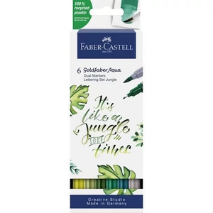 Faber-Castell művész filctoll Ag-Kétvégű Aquarell 6Db-Os GOLDFABER AQUA "DZSUNGEL
