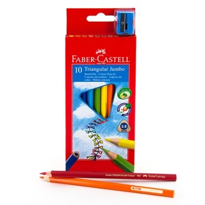 Faber-Castell színes ceruza 10db Grip Junior Triangular+hegyező 116510.