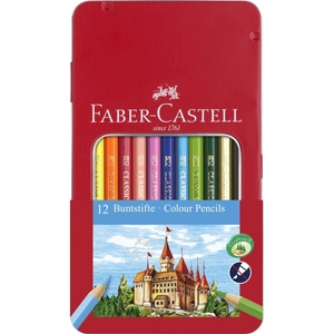 Faber-Castell színes ceruza 11+1 lovag mintás fémdoboz. 115844