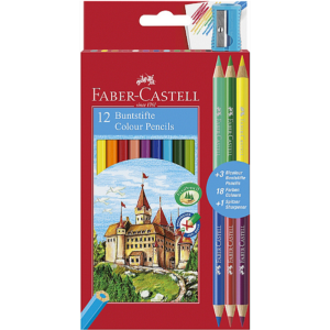 Faber-Castell színes ceruza 12+3db os FC- készlet várak bicolor 120112+3 110312