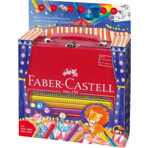 Faber-Castell színes ceruza 18+4db Jumbo Grip . fém bőröndben cirkusz 201352