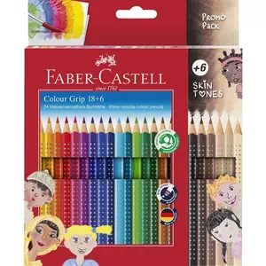 Faber-Castell színes ceruza 18+6db-os Grip+test színű+bicolor 