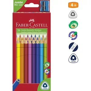 Faber-Castell színes ceruza 20db Grip Junior Triangular+hegyező. 116 520