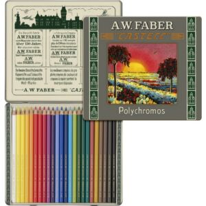 Faber-Castell színes ceruza 24db -os fémdobozos készlet, PolyChromos művész Art 