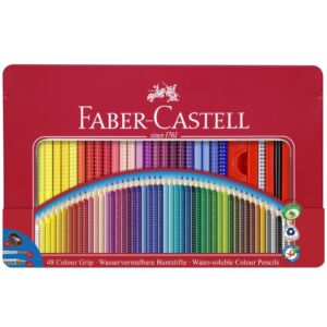 Faber-Castell színes ceruza 48db Grip Akvarell fémdobozos 112448 grafitceruza+ecset+hegyező 112448