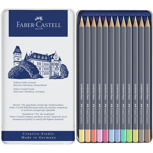 Faber-Castell színes ceruza AG-aquarell készlet 12db-os Goldfaber Aqua pasztell színek fém dobozban