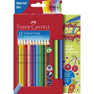 Faber-Castell színes ceruza 12db Grip+2db filctoll (kék-zöld) FC-Promóciós készlet 201640 201640