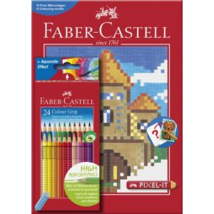 Faber-Castell színes ceruza 24db -os Grip 2001 pixel színező könyv 201436