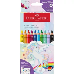 Faber-Castell Színesceruza 8+2db-os készlet  GRIP Jumbo UNIKORNIS háromszögletű + matrica