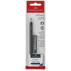 Faber-Castell Töltőtoll szett iskolai fekete test szín + 6db királykék tintapatron bliszterben 149809