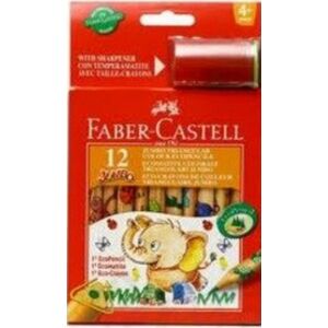 Faber-Castell színes ceruza 12db jumbo +faragó mintás festett ceruza test 123012eu 1165