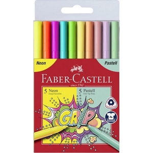 Faber-Castell filctoll készlet készlet 10db Grip neon/pasztell (5-5db) 155312
