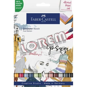 Faber Castell filctoll készlet Art and Graphic kétvégű alkoholos 12db-os GOLDFABER SKETCH MARKER