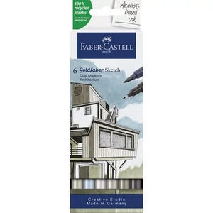 Faber Castell filctoll készlet Art and Graphic kétvégű alkoholos 6db-os GOLDFABER SKETCH "ÉPÍTÉSZET 16480