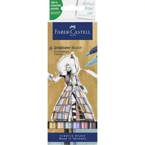 Faber Castell filctoll készlet Art and Graphic kétvégű alkoholos 6db-os GOLDFABER SKETCH "DIVAT