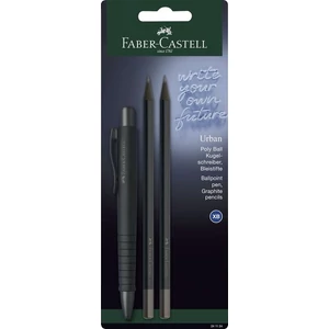 Faber Castell golyóstoll szett 1db-os POLY BALL Urban XB-s hegy 2db grafitceruza Urban B fekete BL. 2024