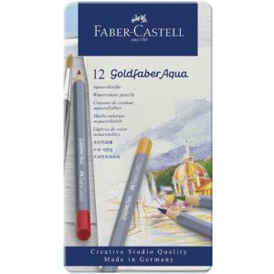 Faber-Castell művészceruza 12db AG-ceruza Goldfaber aquarell fém dobozban 114612