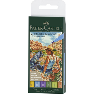 Faber Castell művész filctoll 6db-os PITT Brush "NYÁRI HANGULATOK B-s hegyvastagság