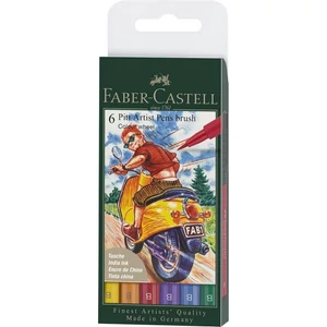 Faber Castell művész filctoll 6db-os PITT Brush "SZÍNKÖR B-s hegyvastagság