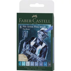 Faber Castell művész filctoll 8db-os PITT Brush "BLUES B-s hegyvastagság