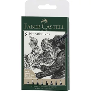 Faber Castell művész filctoll 8db-os PITT Fude hard 199 fekete "XXS;S;F;M;1,5mm;C;B;FH hegyvastagság"