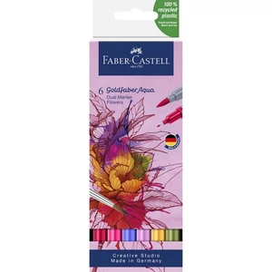 Faber Castell művész filctoll AG-Kétvégű aquarell filctoll 6db-os VIRÁGOK Goldfaber Aqua