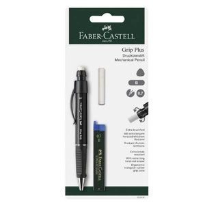 Faber Castell nyomósiron 0,7mm GRIP PLUS + ironbetét B + radírbet 130997