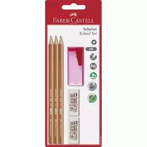 Faber Castell írószerkészlet 6db-os (3db grafitceruza HB,2db radír 1db hegyező 100-102-370